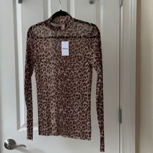 Willow & Root Cheetah Print Mesh Top NWT